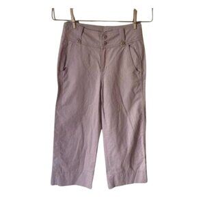 Sundance Size 4 Cotton Linen Wide Leg Crop Chino Pink Pants